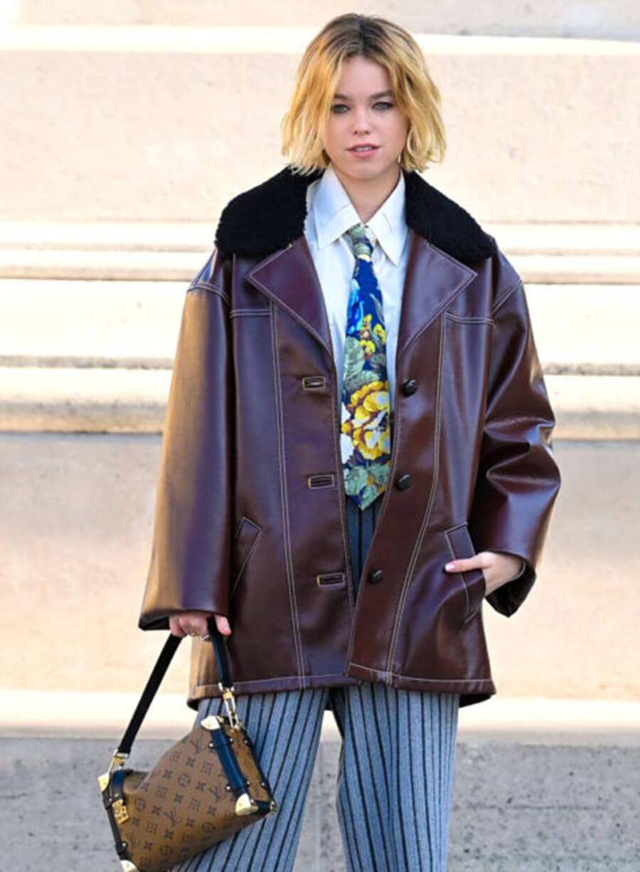 Harpoon Milly Alcock Inspired Brown Real Leather Leather Jacket