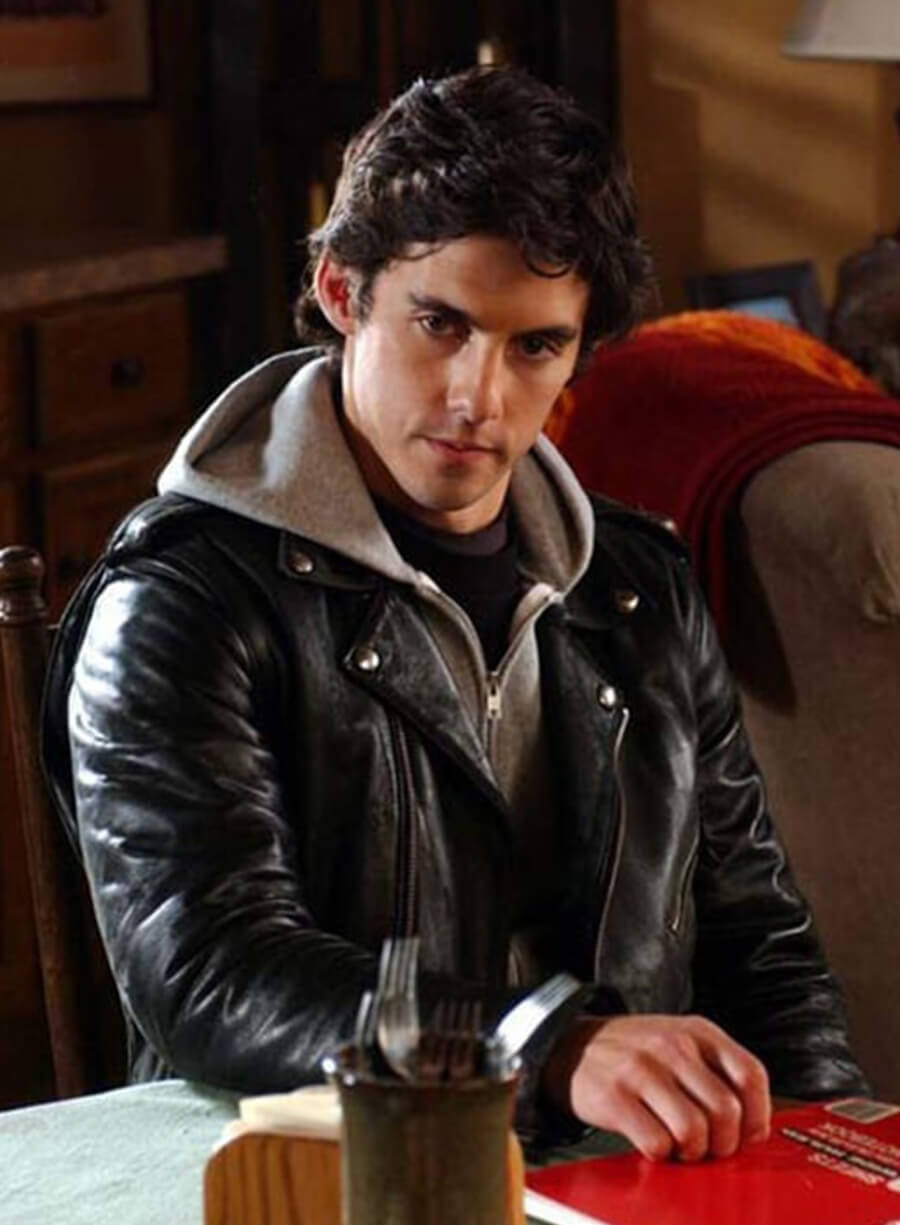 Harpoon Milo Ventimiglia Inspired Black Leather Jacket - Gilmore Girls Style