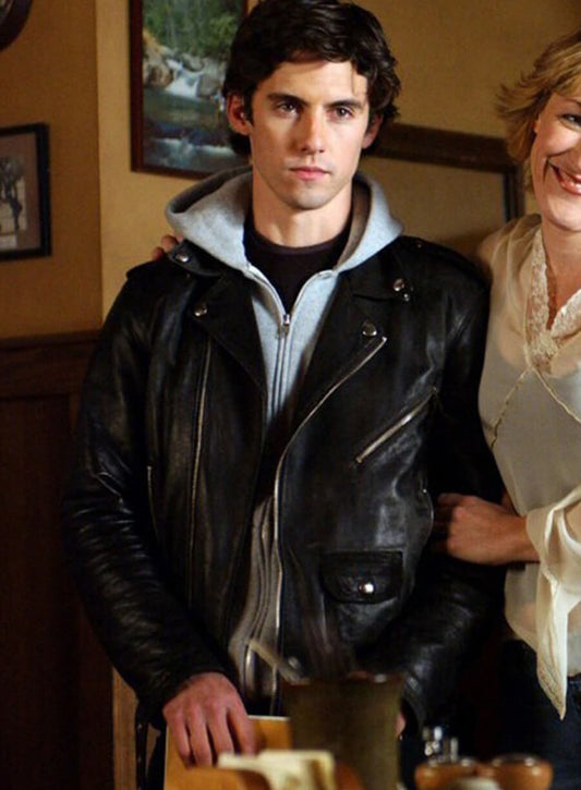 Harpoon Milo Ventimiglia Inspired Black Leather Jacket - Gilmore Girls Style