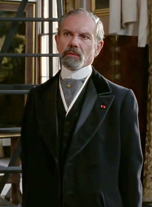 Harpoon Claude Le Sach� Inspired Black Wool Coat - The Adventures of Sherlock Holmes Style