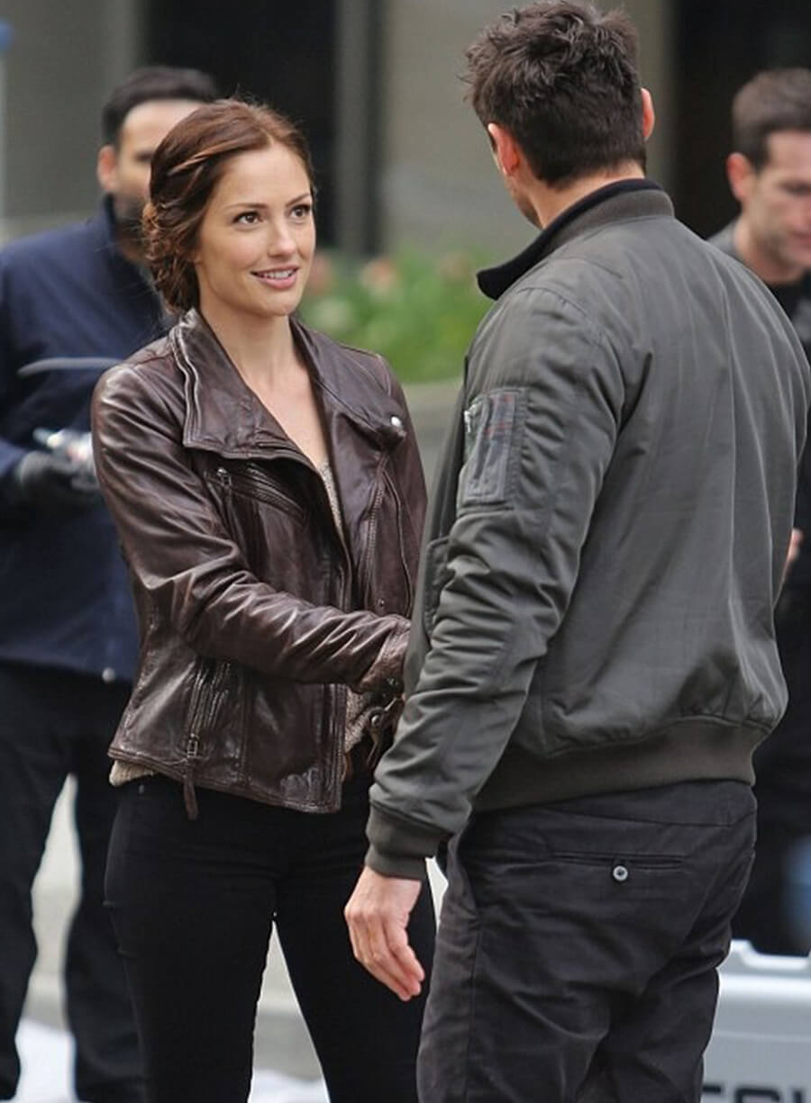 Harpoon Minka Kelly Inspired Brown Real Leather Leather Jacket
