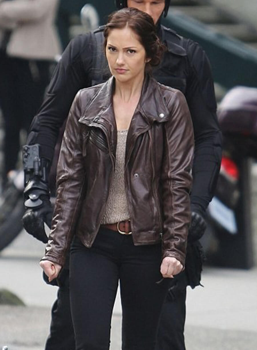 Harpoon Minka Kelly Inspired Brown Real Leather Leather Jacket
