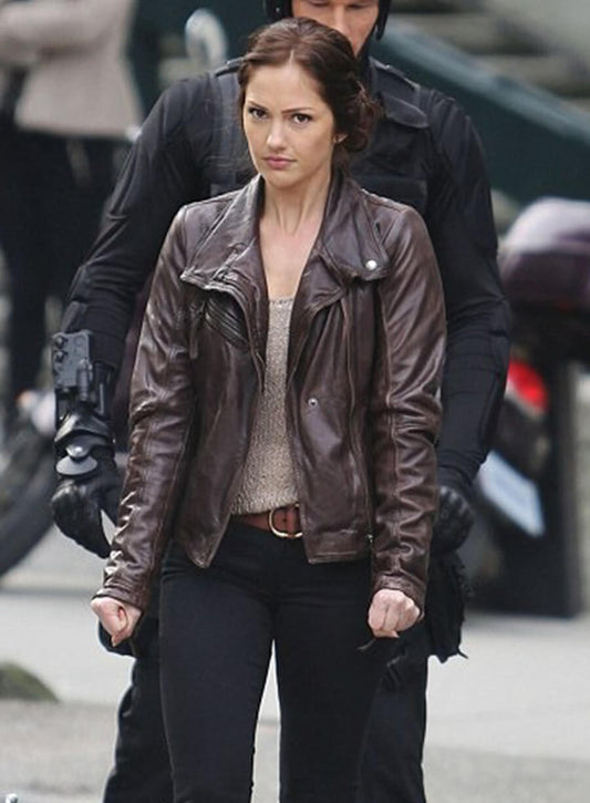 Harpoon Minka Kelly Inspired Brown Real Leather Leather Jacket