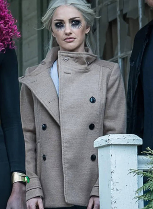 Harpoon Dove Inspired Beige Wool Fabric Coat - Titans S2 Style