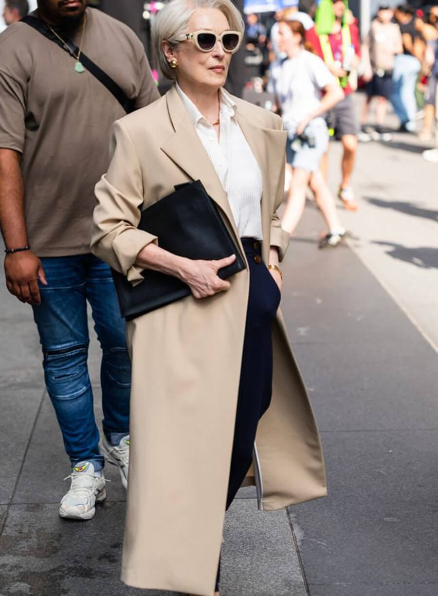 Harpoon Miranda Priestly Inspired Beige Quality Fabric Coat - The Devil Wears Prada 2 Style