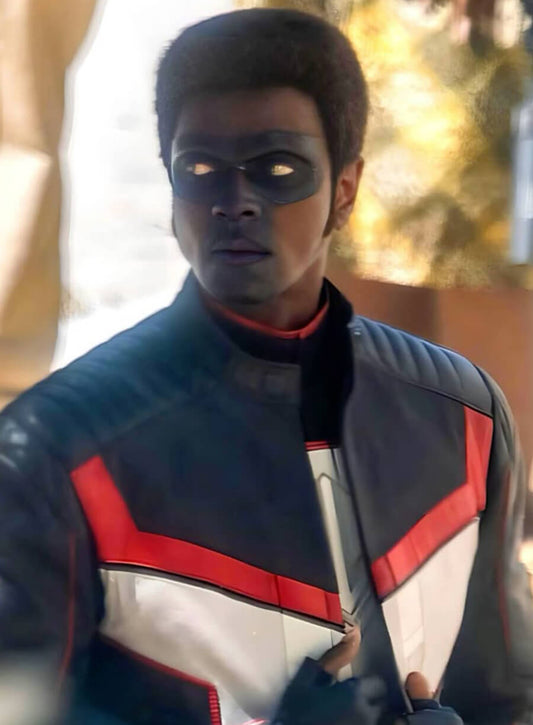 Harpoon Mister Terrific Inspired Multicolor Leather Jacket - Superman 2025 Style