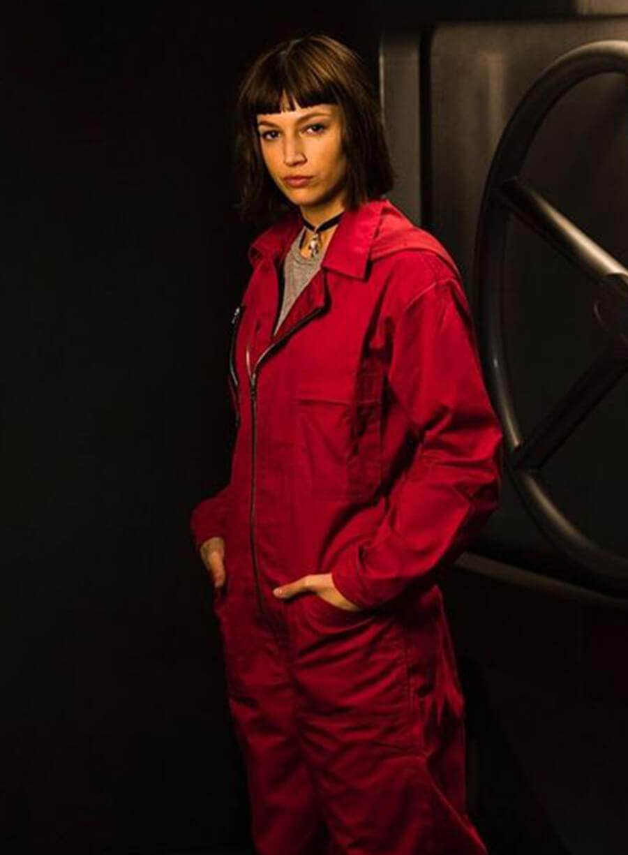 Harpoon Tokyo Inspired Red Fleece Hooded Jacket - Money Heist La Casa De Papel Style