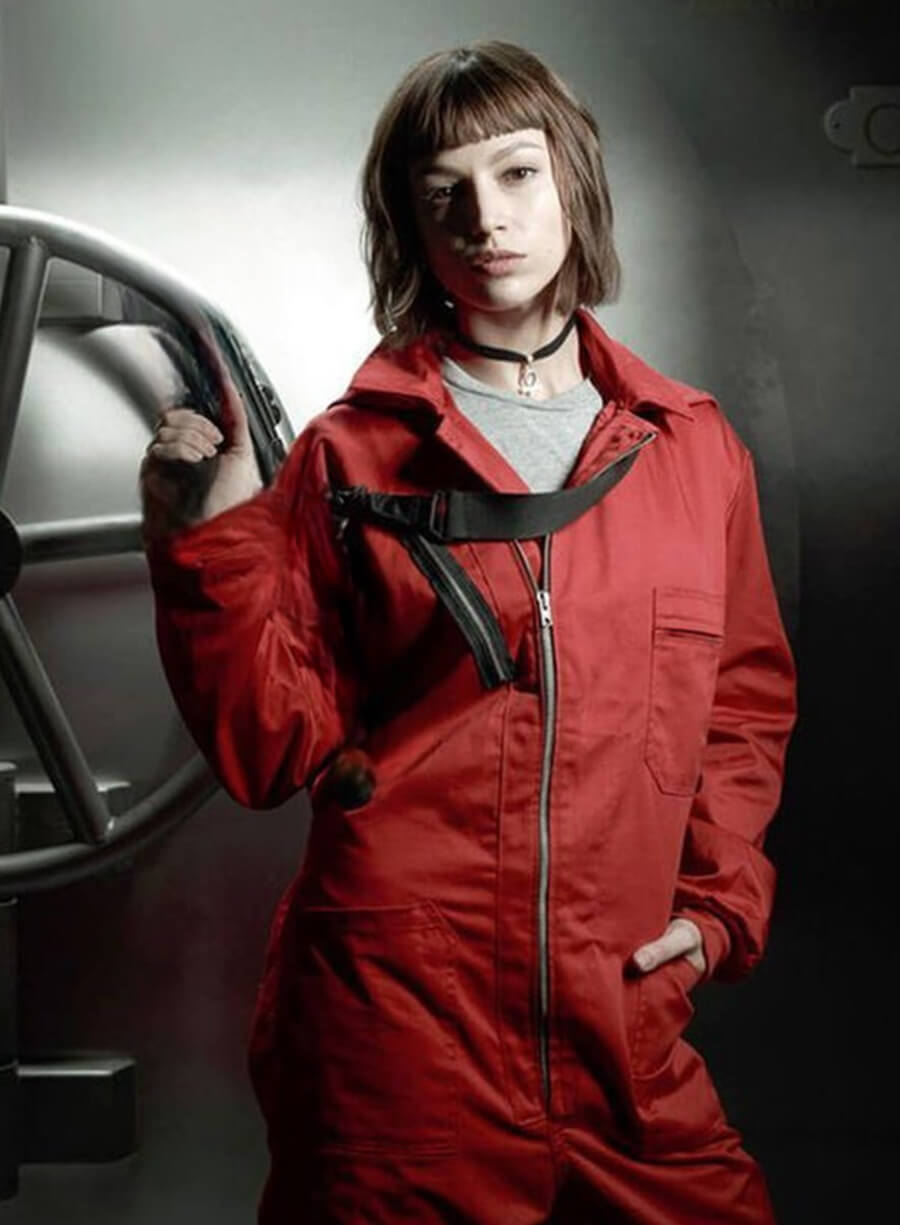 Harpoon Tokyo Inspired Red Fleece Hooded Jacket - Money Heist La Casa De Papel Style