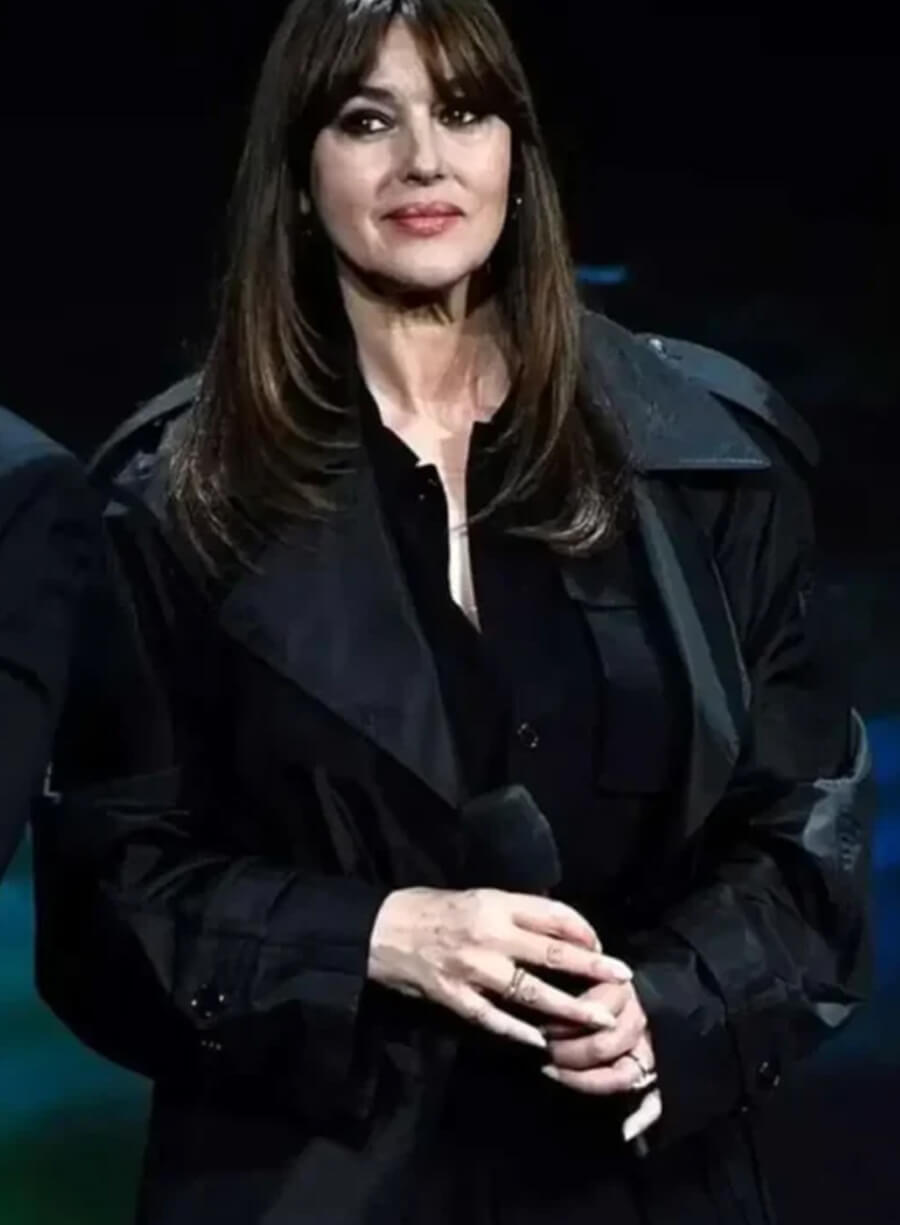 Harpoon Monica Bellucci Inspired Black Cotton Polyester Fabric Coat - Beetlejuice Beetlejuice Premiere Style