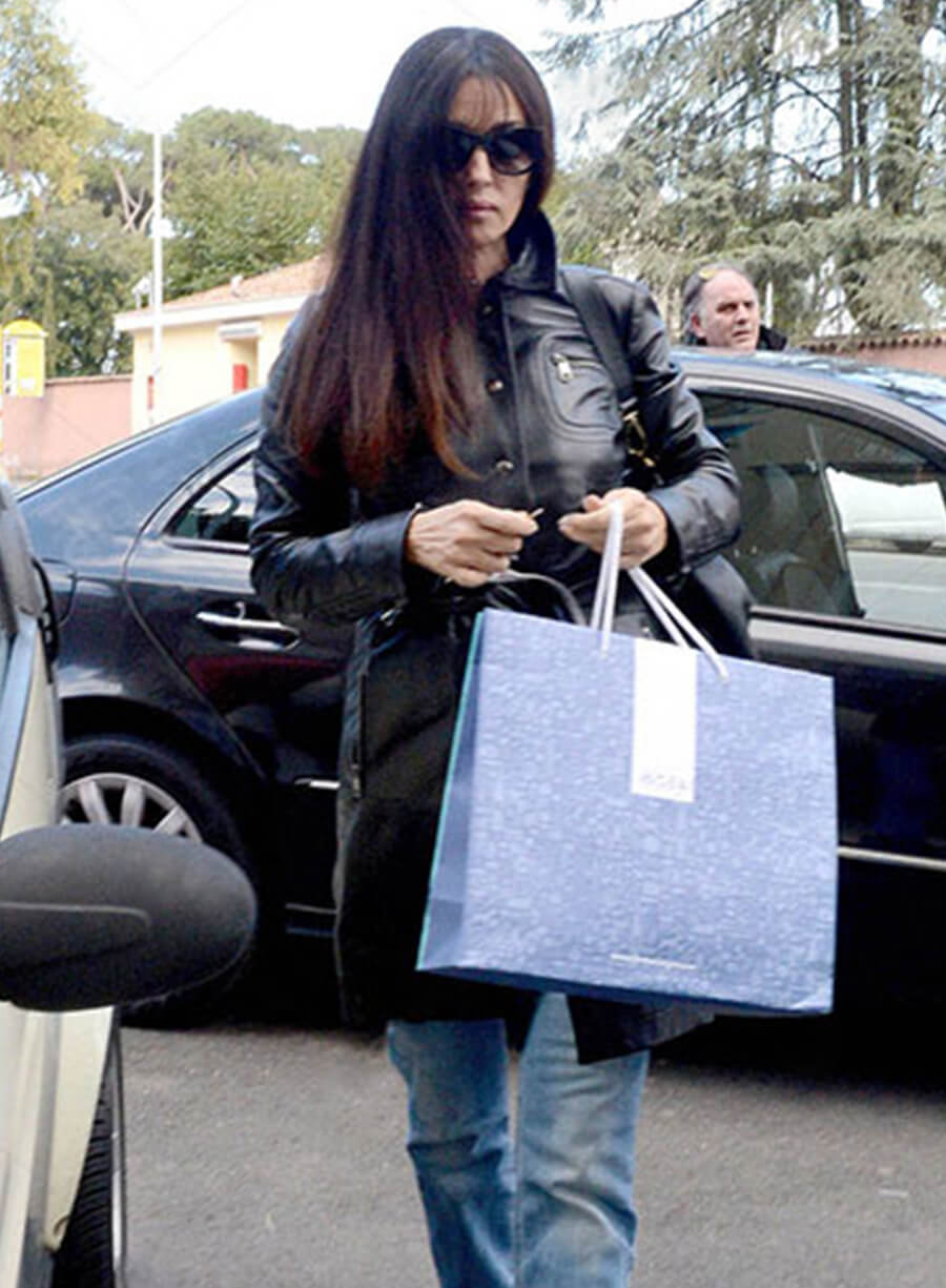 Harpoon Monica Bellucci Trench Inspired Black Real Leather Coat
