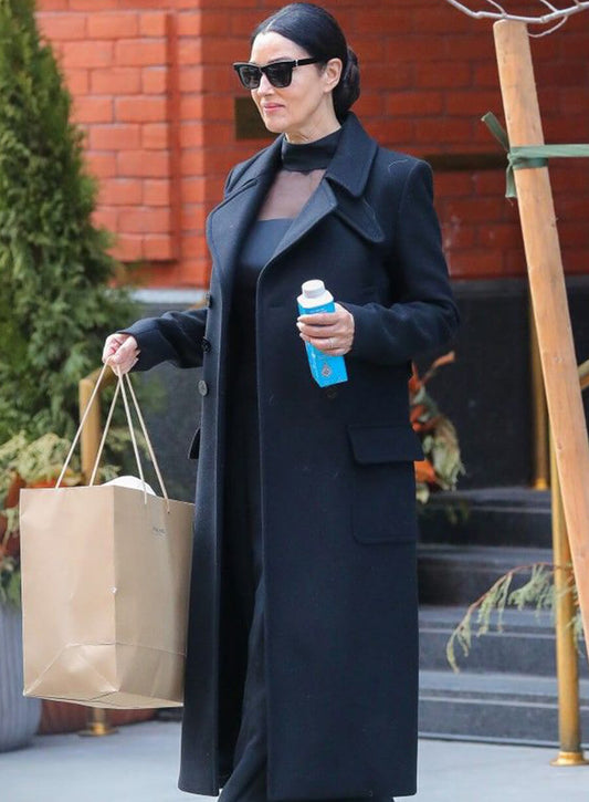 Harpoon Monica Bellucci Inspired Black Wool Fabric Coat
