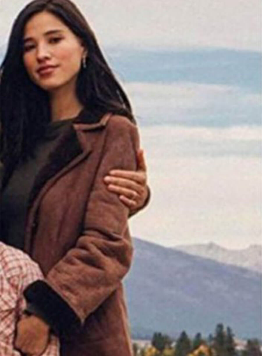 Monica Dutton Yellowstone Brown Leather Coat