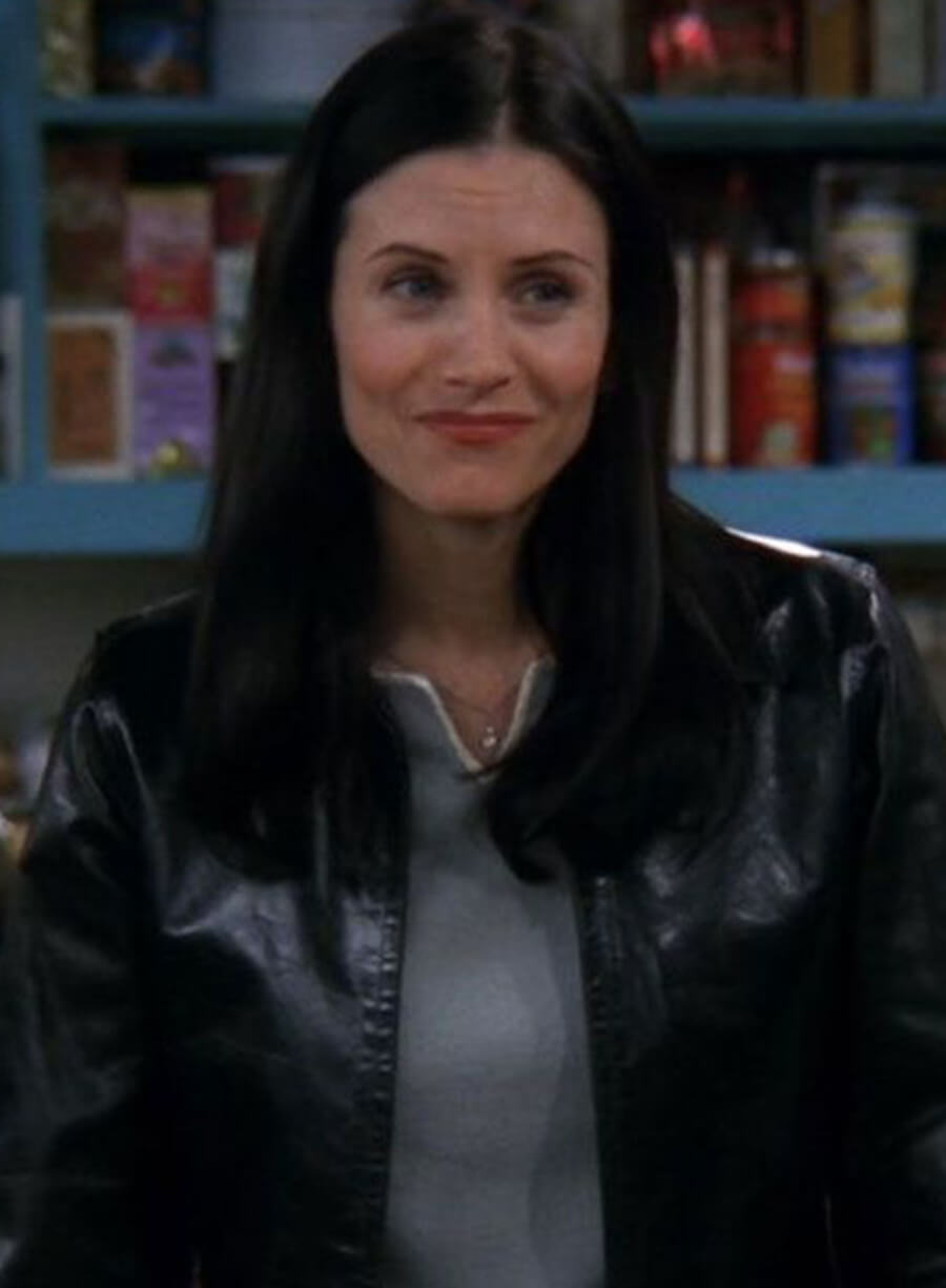 Harpoon Monica Geller Inspired Black Real Leather Leather Jacket - Friends Style