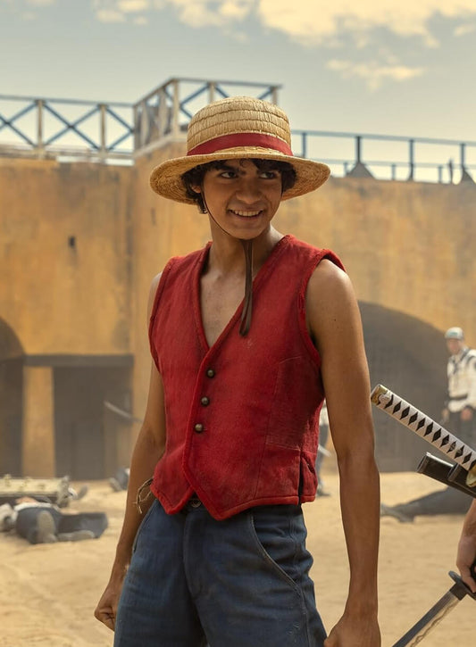 Harpoon Monkey D. Luffy Inspired Red Leather Jacket - One Piece S01 Style
