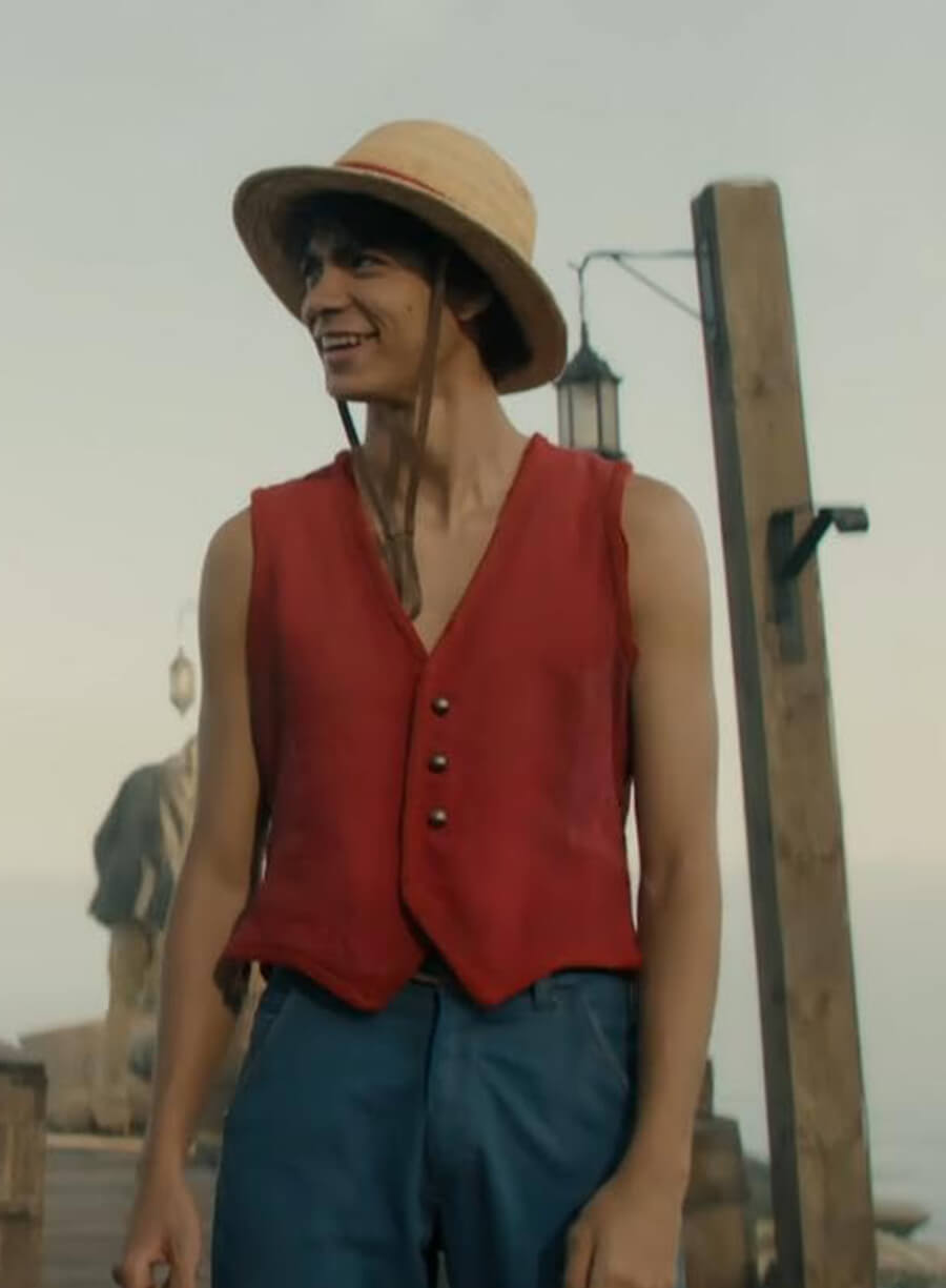 Harpoon Monkey D. Luffy Inspired Red Leather Jacket - One Piece S01 Style