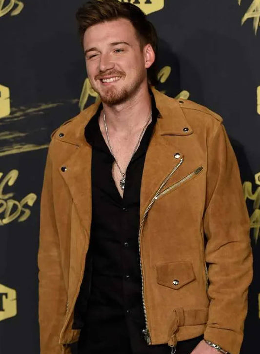Harpoon Morgan Wallen Inspired Brown Suede Leather Leather Jacket
