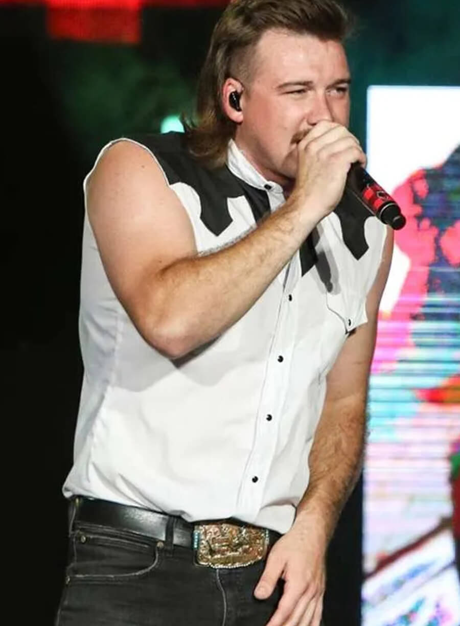 Harpoon Morgan Wallen Music Awards Vest Inspired White Cotton Fabric Cotton Jacket