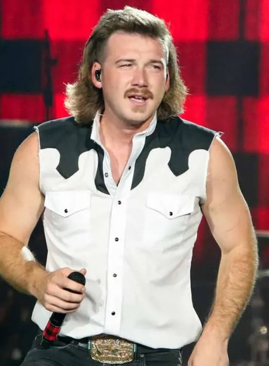 Harpoon Morgan Wallen Music Awards Vest Inspired White Cotton Fabric Cotton Jacket