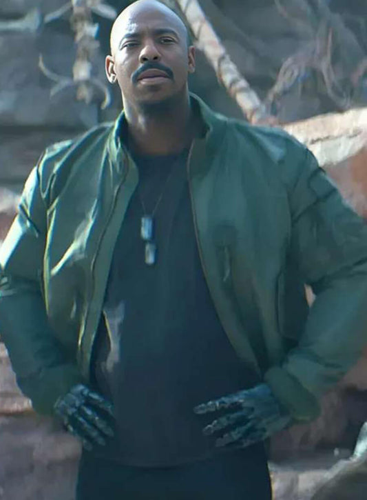 Harpoon Jax Inspired Green Leather Jacket - Mortal Kombat II Style