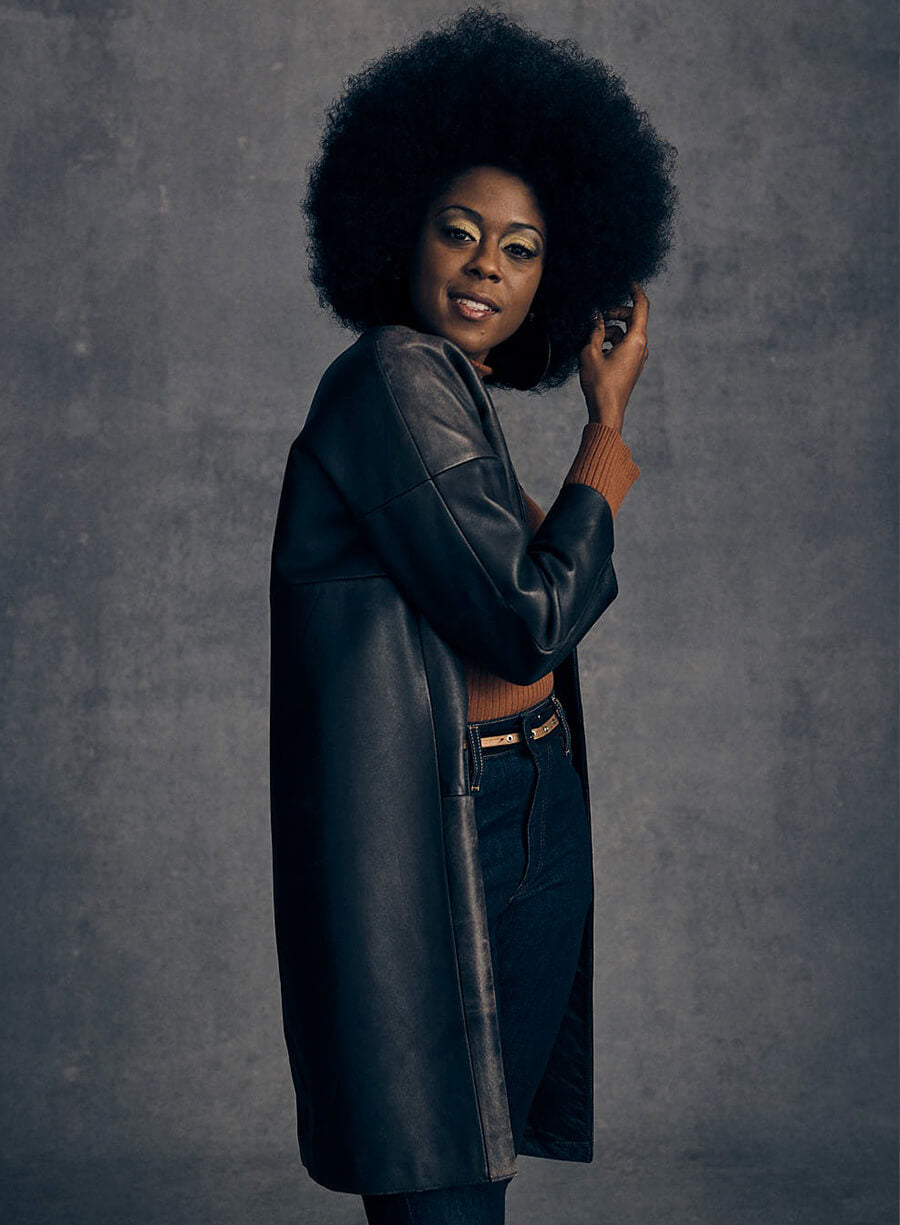 Harpoon Jolene Inspired Black Coat - The Queen's Gambit Style