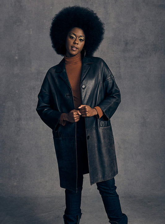 Harpoon Jolene Inspired Black Coat - The Queen's Gambit Style