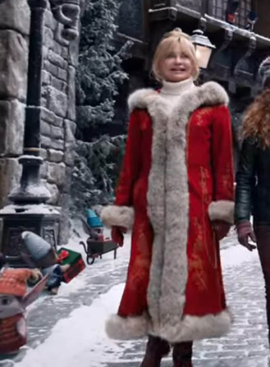 Harpoon Mrs Claus Inspired Red Velvet Fabric Coat - The Christmas Chronicles S2 Style