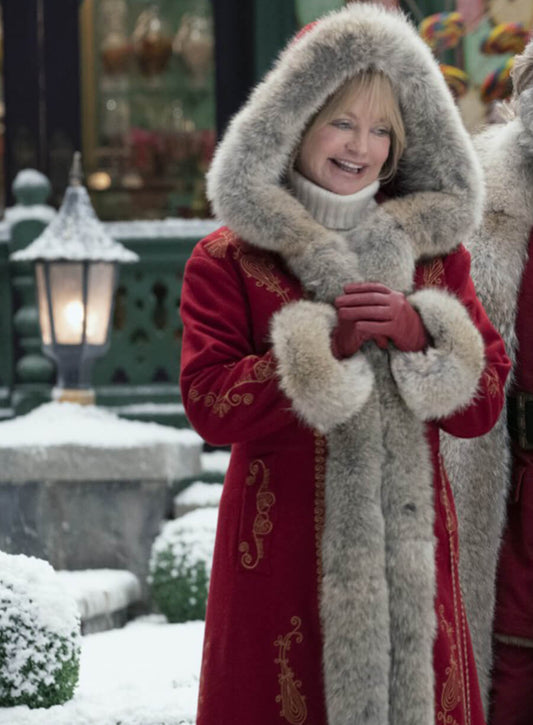 Harpoon Mrs Claus Inspired Red Velvet Fabric Coat - The Christmas Chronicles S2 Style
