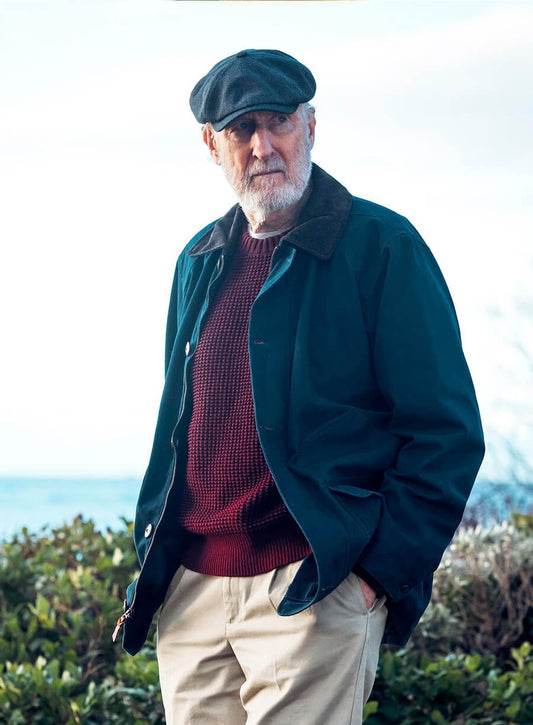 Harpoon George Wilcox Inspired Blue Leather Jacket - Murder In A Small Town Style