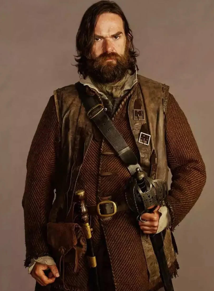 Harpoon Murtagh Fitzgibbons Fraser Inspired Black Leather Jacket - Outlander Style