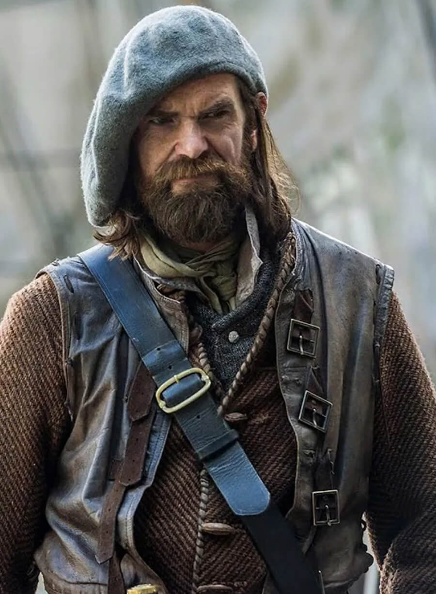 Harpoon Murtagh Fitzgibbons Fraser Inspired Black Leather Jacket - Outlander Style