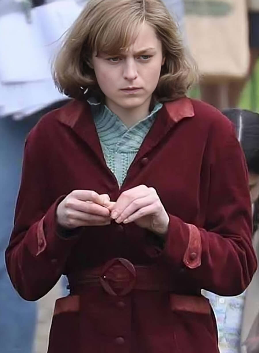 Harpoon My Policeman Emma Corrin Maroon Inspired Maroon Wool Fabric Coat