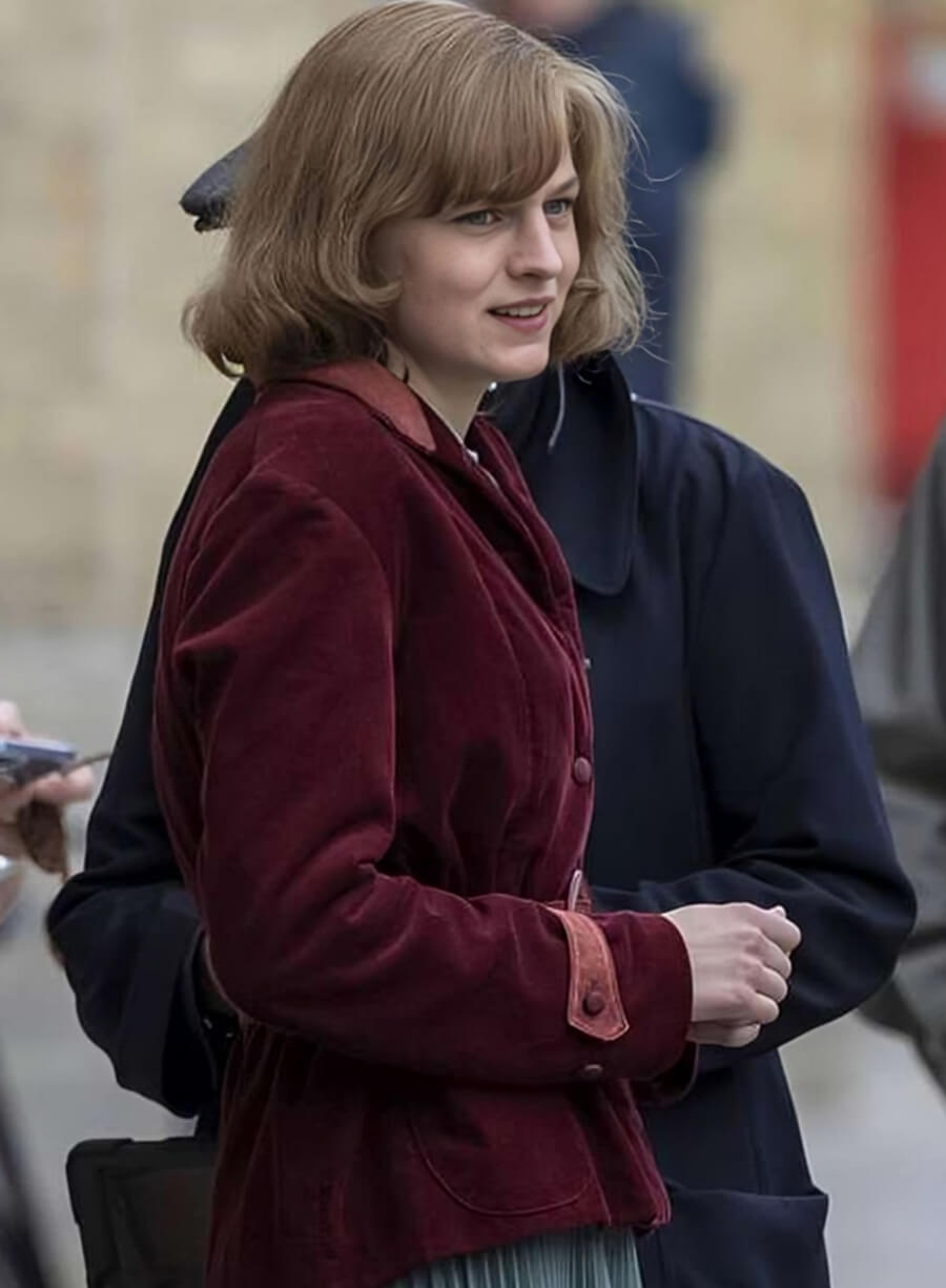 Harpoon My Policeman Emma Corrin Maroon Inspired Maroon Wool Fabric Coat