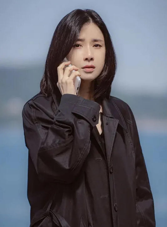 Harpoon Na Moon Young Inspired Black Coat - Queen Of Tears Style