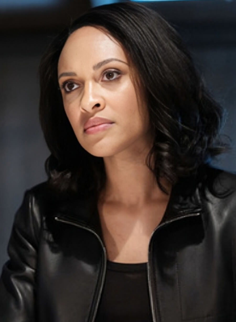 Harpoon Nadine Memphis Inspired Black Real Leather Leather Jacket - Shooter Tv Series Style