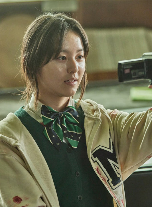 Harpoon Nam On-jo Inspired Cream Hooded Jacket - All of Us Are Dead Style