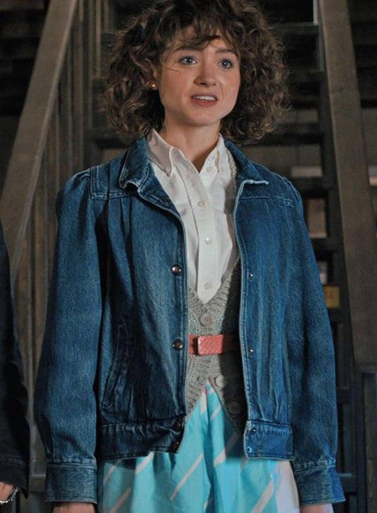 Harpoon Nancy Wheeler Inspired Blue Denim Jacket - Stranger Things Style
