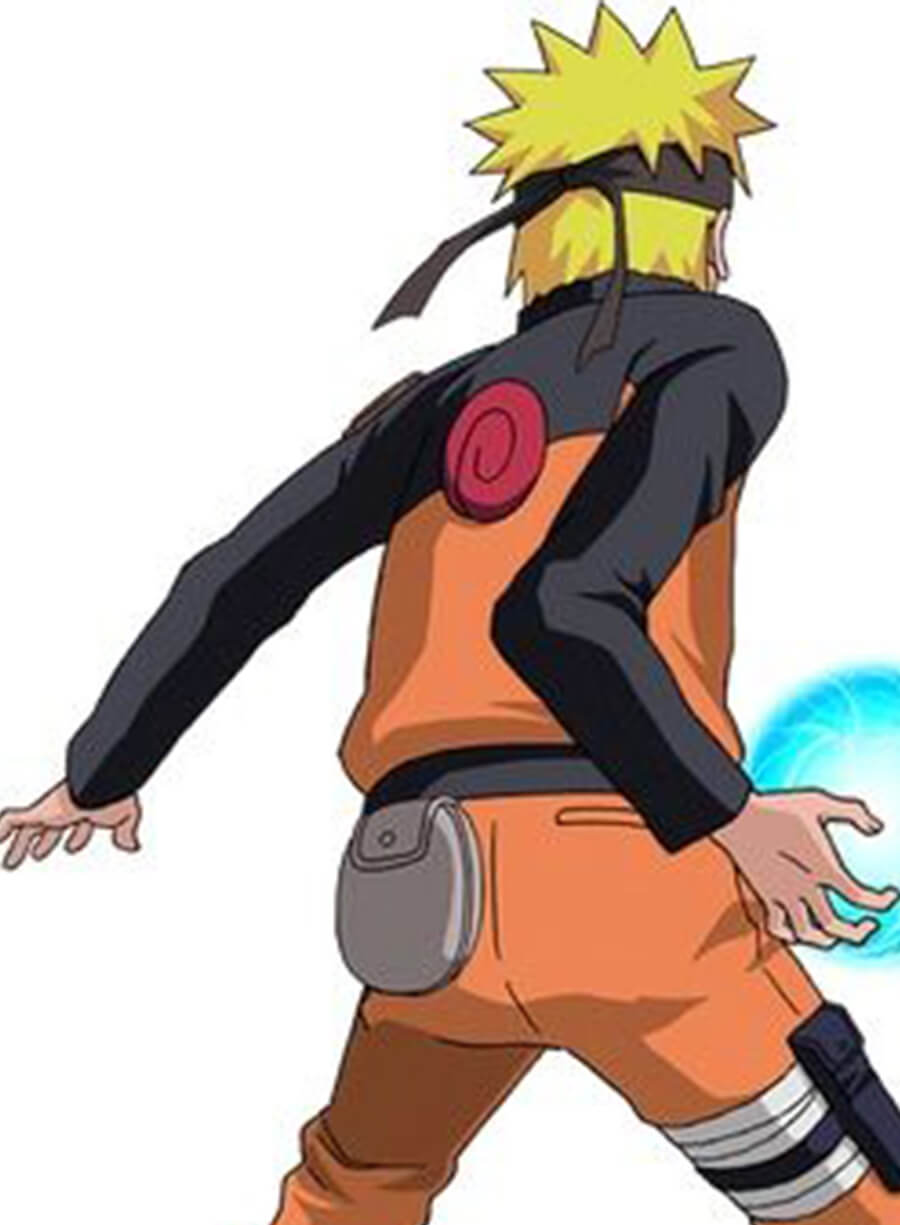 Harpoon Uzumaki Naruto Inspired Orange & Black Fleece Fabric Leather Jacket