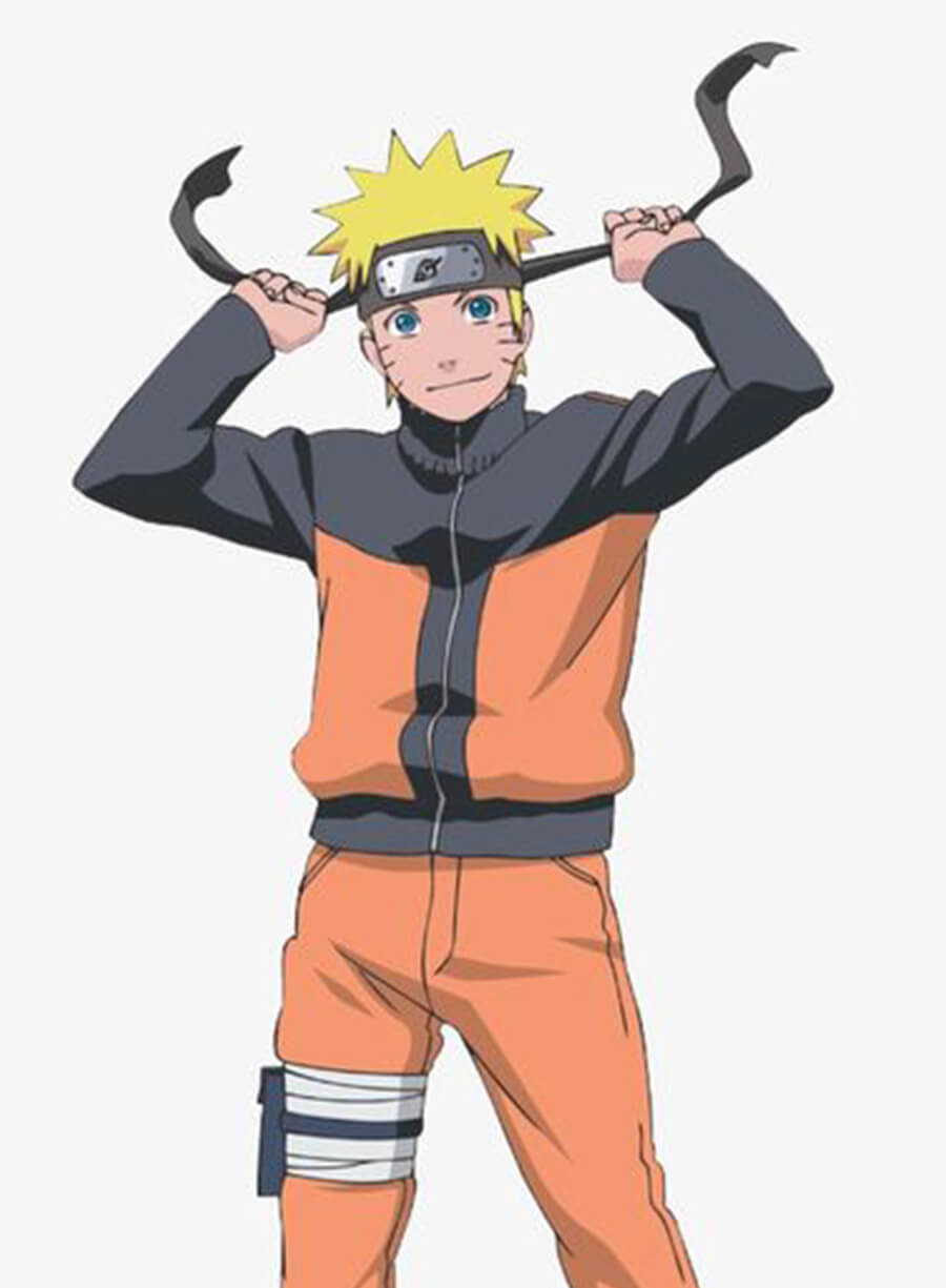Harpoon Uzumaki Naruto Inspired Orange & Black Fleece Fabric Leather Jacket