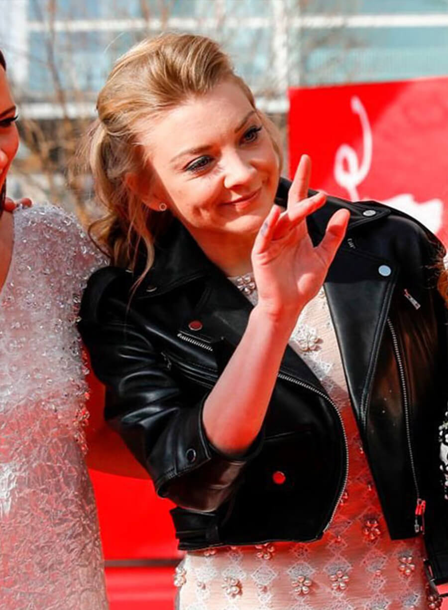 Harpoon Natalie Dormer Inspired Black Leather Jacket