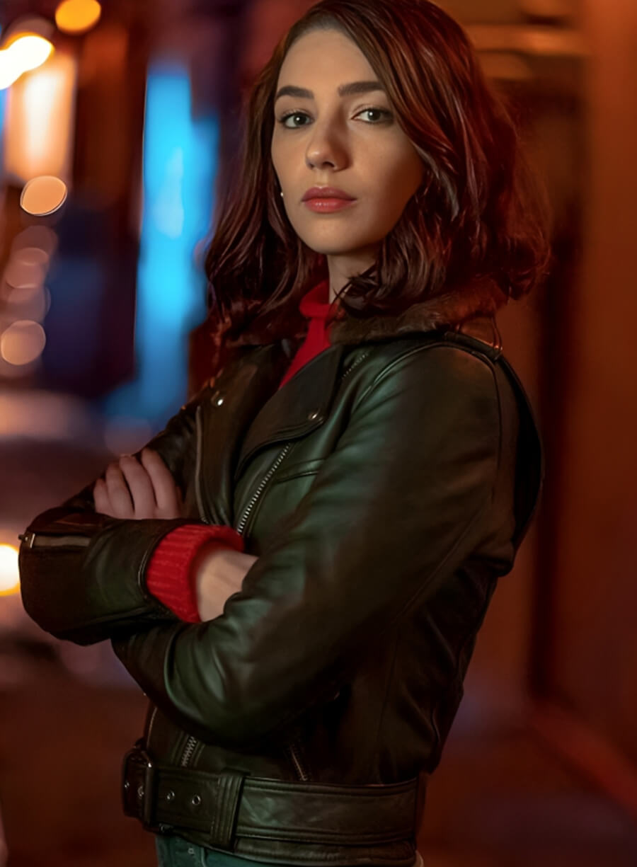Harpoon Sue Dibny Inspired Black Real Leather Leather Jacket - The Flash S06 Style