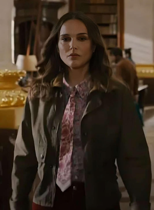 Harpoon Natalie Portman Inspired Green Cotton Fabric Cotton Jacket - Fountain of Youth 2025 Style