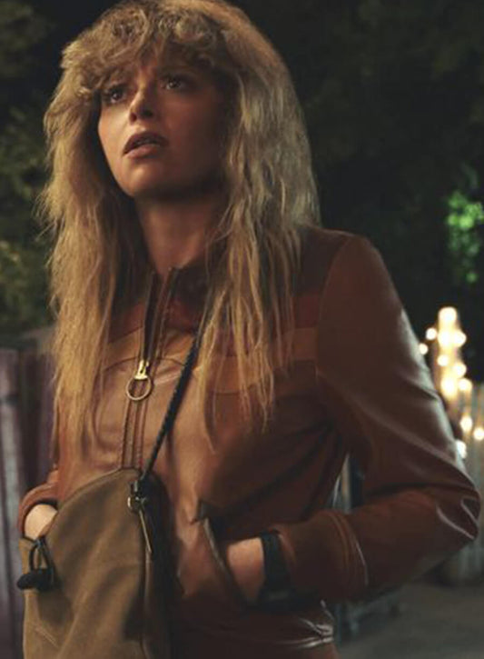 Harpoon Charlie Cale Inspired Brown Real Leather Bomber Jacket - Poker Face Style