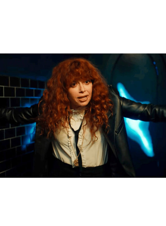 Harpoon Natasha Lyonne Inspired Black Real Leather Coat - Russian Doll Season 02 Style
