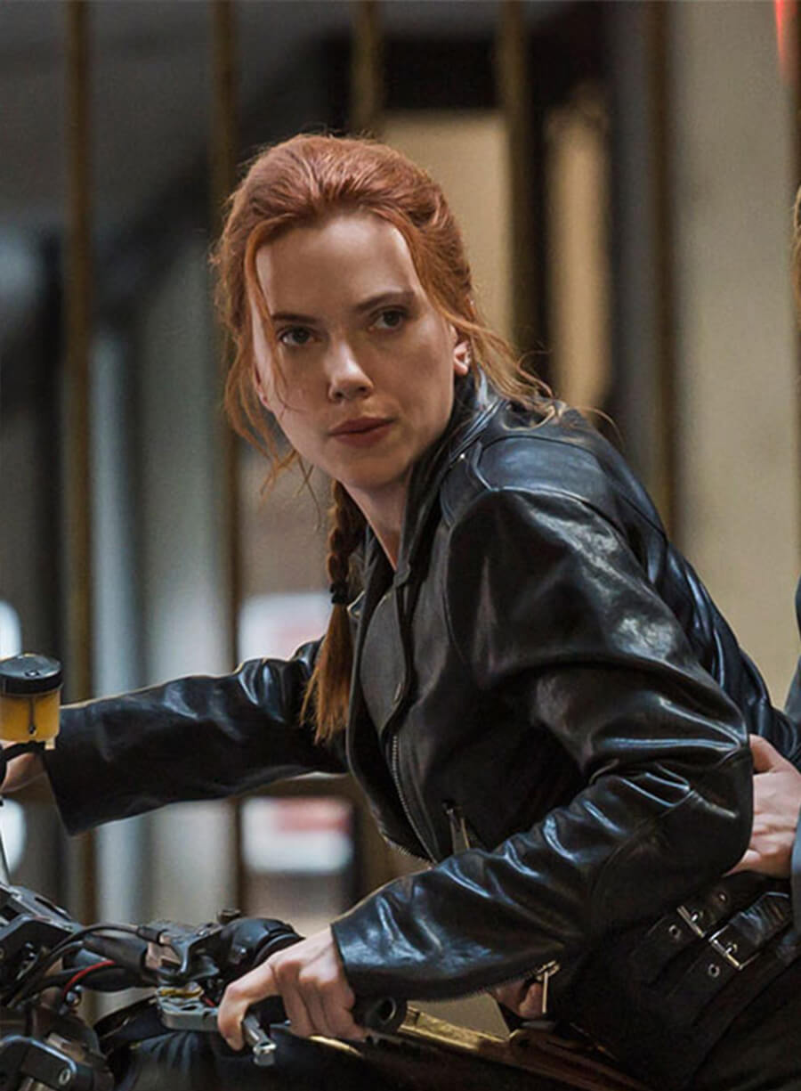 Harpoon Natasha Romanoff Inspired Black Biker Jacket - Black Widow Style