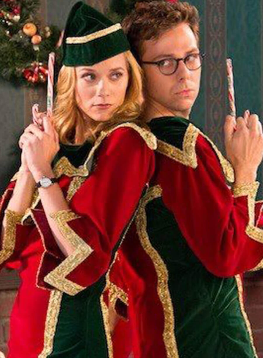 Harpoon Naughty or Nice Christmas Outfit Inspired Red & Green Velvet Fabric Leather Jacket - Naughty or Nice 2012 Style