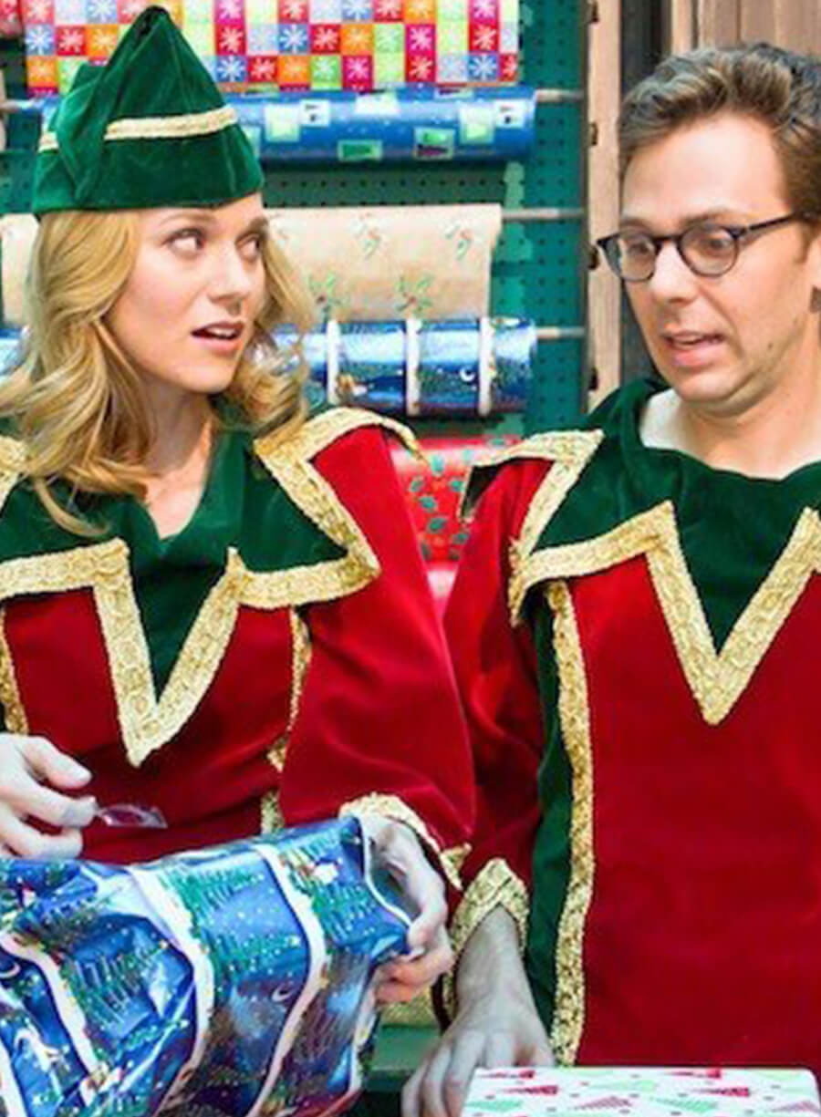 Harpoon Naughty or Nice Christmas Outfit Inspired Red & Green Velvet Fabric Leather Jacket - Naughty or Nice 2012 Style