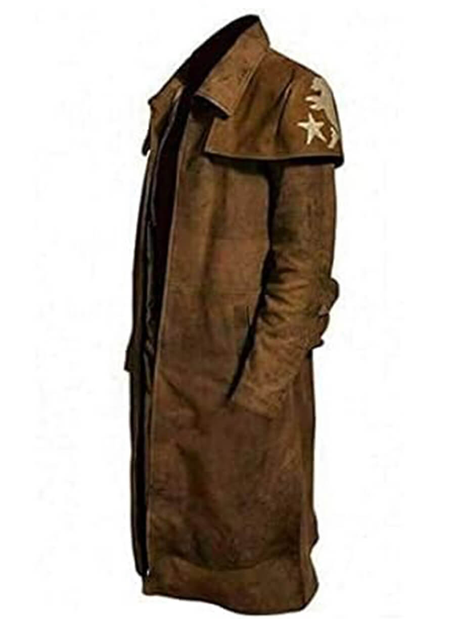 Harpoon NCR Veteran Ranger Inspired Brown Suede Leather Coat - Fallout Video Game Style