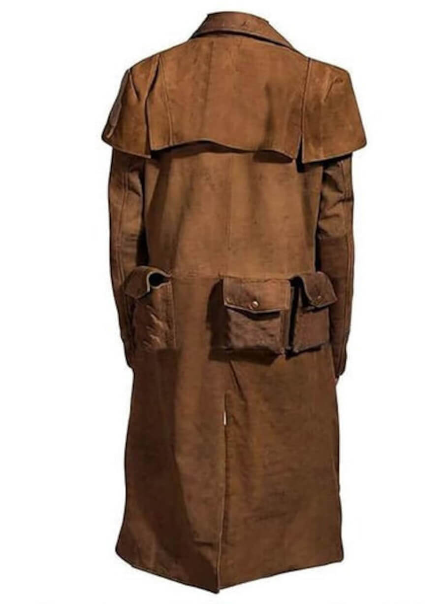 Harpoon NCR Veteran Ranger Inspired Brown Suede Leather Coat - Fallout Video Game Style