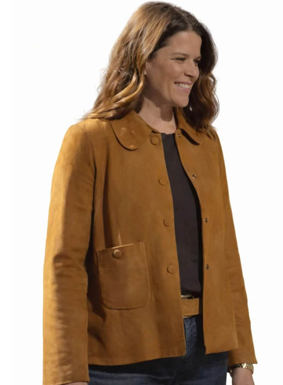 Harpoon Sidney Prescott Inspired Brown Suede Leather Leather Jacket - Scream 7 Style
