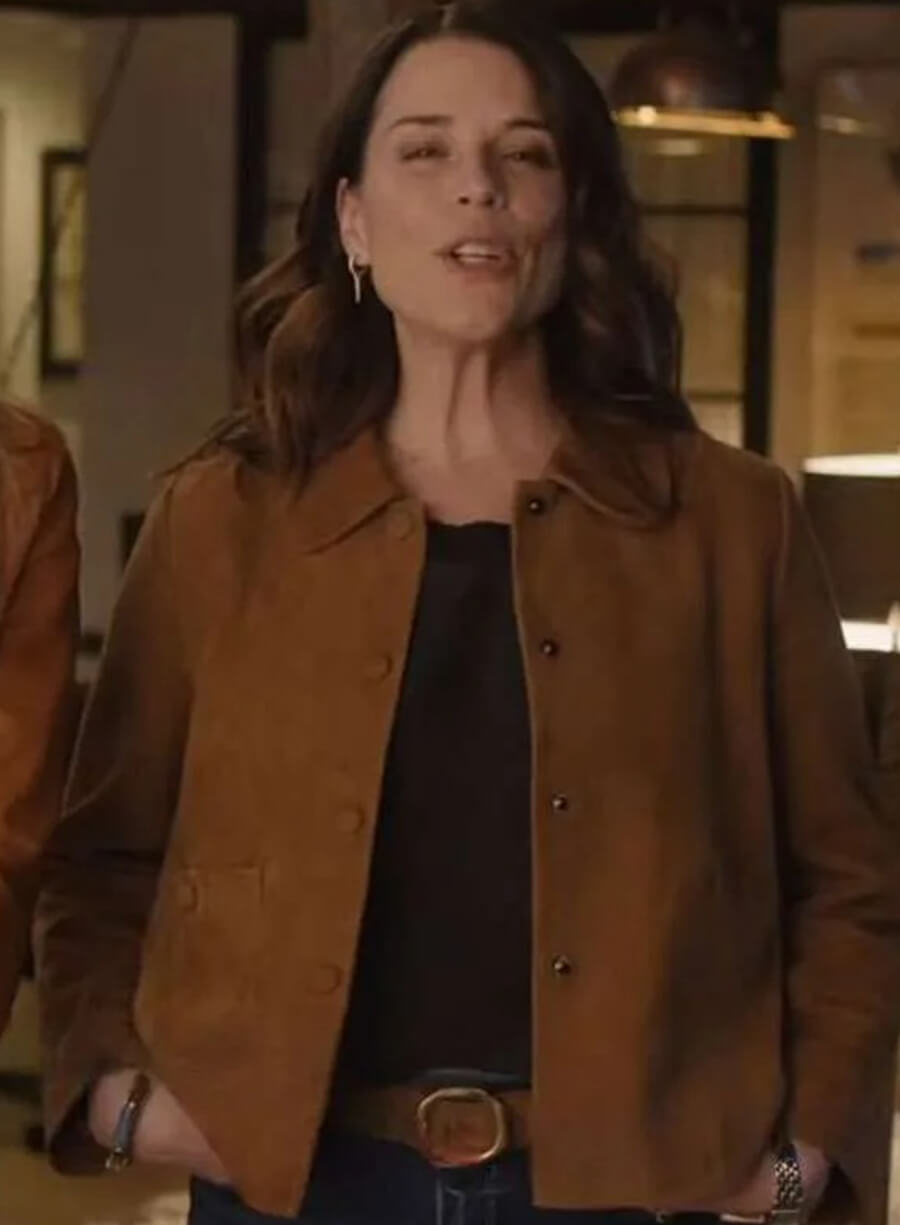 Harpoon Sidney Prescott Inspired Brown Suede Leather Leather Jacket - Scream 7 Style